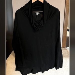 Black Charlotte Russe Sheer Cowl Neck Top - L